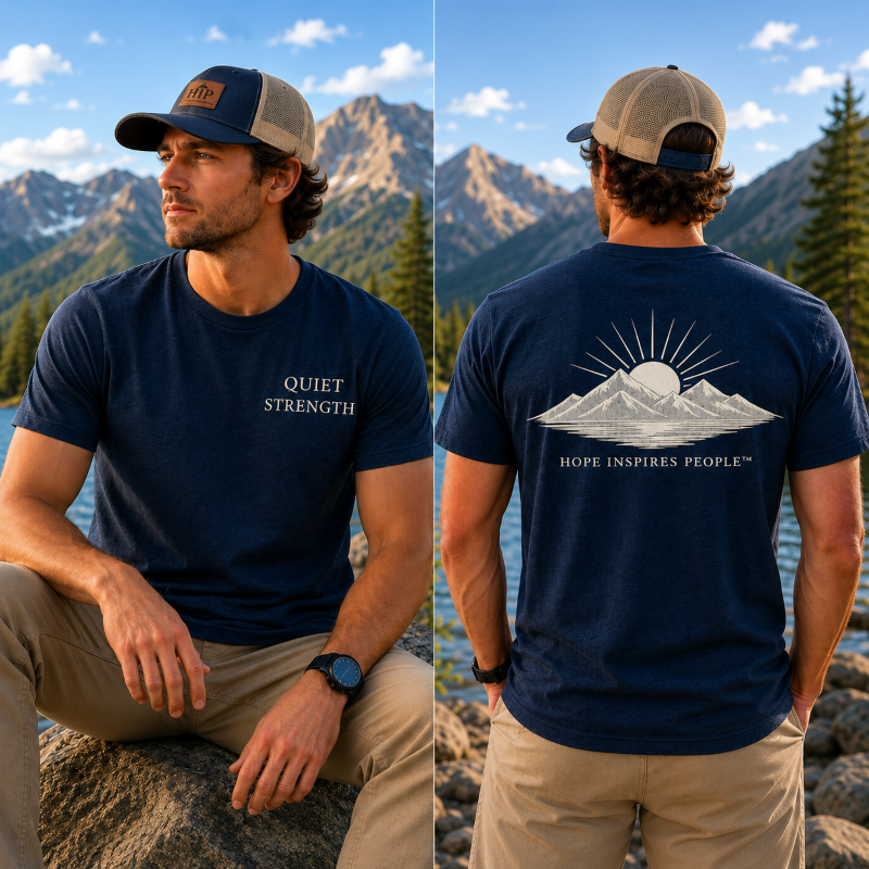 Quiet Strength men blue